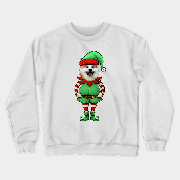 Akita Christmas Elf Crewneck Sweatshirt by whyitsme